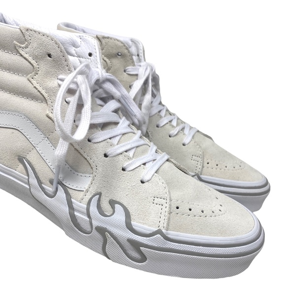 VANS Sk8-Hi Flame Suede Shoes White Gray Skate Sneakers Women's Size VN0005UJWWW - Picture 4 of 9